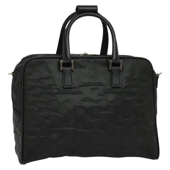GUCCI GG Canvas Boston Bag Black Silver 012 012 - Picture 1 of 16